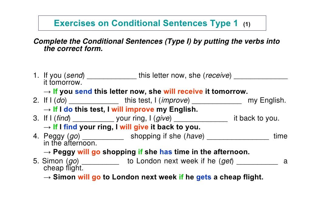 if conditional exercises